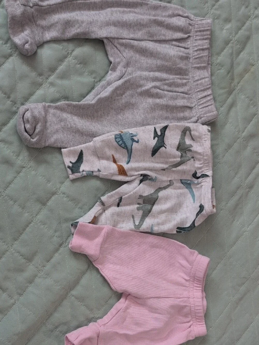 Lot Of 7 Preemie Baby Sleepers & Pants - Carter's, Gerber, & Honest.